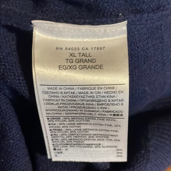 Banana Republic Men's Blue Sweater XL Tall - Picture 5 of 5